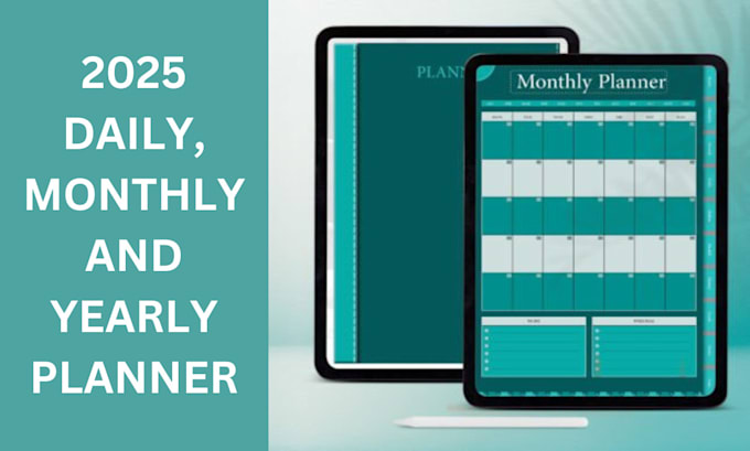 Gig Preview - Do minimalist digital printable 2025 daily monthly yearly planner with calendar