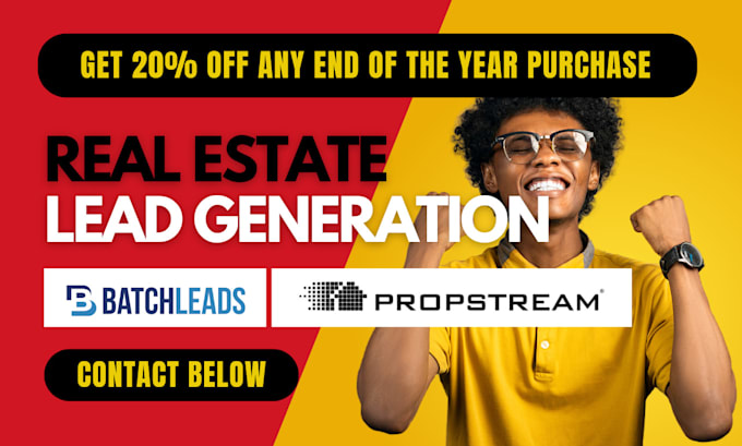 Gig Preview - Provide real estate leads on propstream dealmachine batchleads sales closer