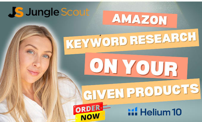 Gig Preview - Run helium10 and jungle scout for amazon products and amazon keyword research