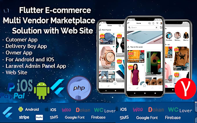 Bestseller - customize multi vendor marketplace app ecommerce app website mobile app