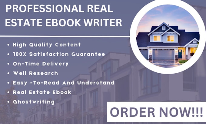 Gig Preview - Ghostwrite real estate ebook online course and finance book