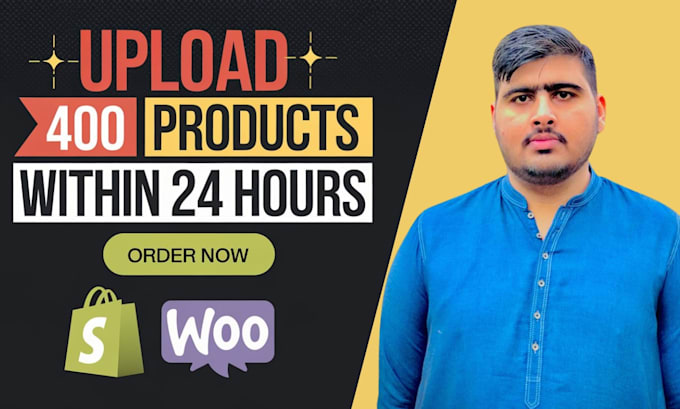 Gig Preview - Upload products or add products to woocommerce shopify store