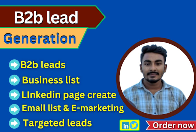 Bestseller - do b2b lead genaretion and email list , linkedin page setup