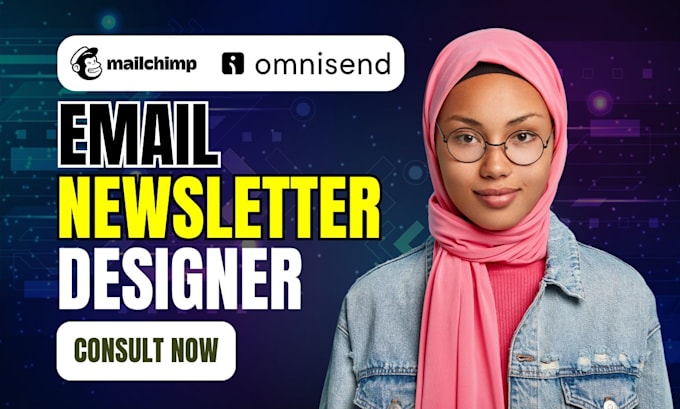 Gig Preview - Design mailchimp omnisend newsletter template and mailchimp omnisend email flows