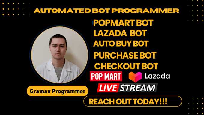 Gig Preview - Build automated tiktok live checkout bot, popmart, aliexpress auto checkout bot