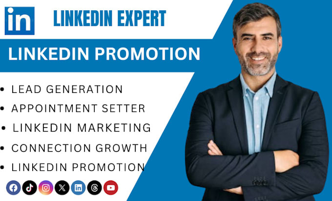 Gig Preview - Do organic linkedin marketing promotion with real followers and connection