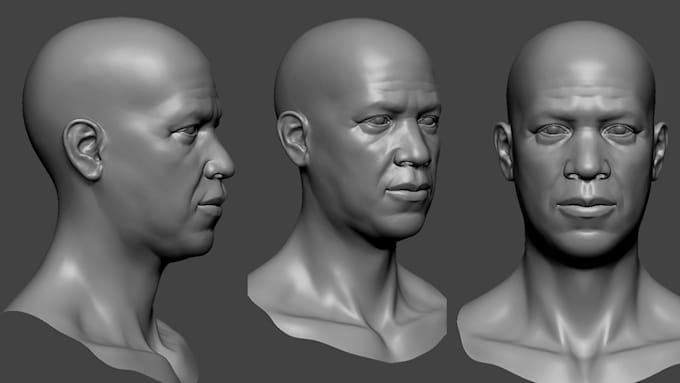 Gig Preview - Sculpt 3d head, 3d helmet, 3d mask, 3d face, 3d bust model for 3d printing