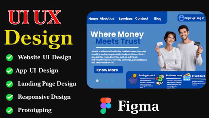 Gig Preview - Do website and app design with figma