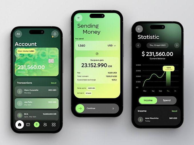 Bestseller - develop fintech app, wallet app, payment app, cash app, bank app