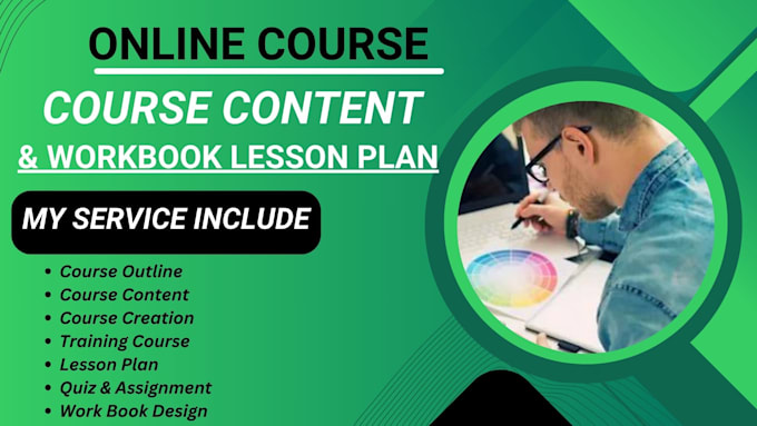 Gig Preview - Do online course content training manual course creation workbook lesson plan