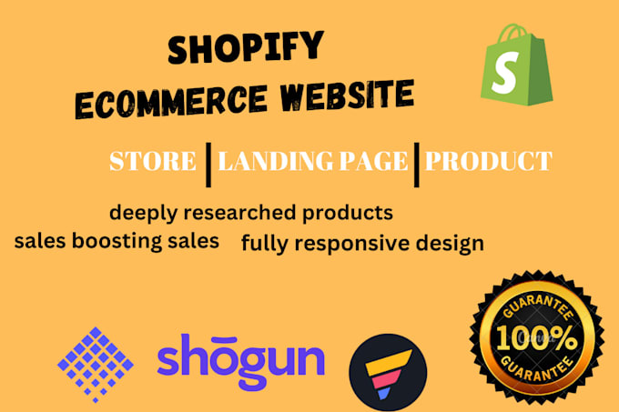 Gig Preview - Design shopify landing page with shopify gempages, pagefly replo