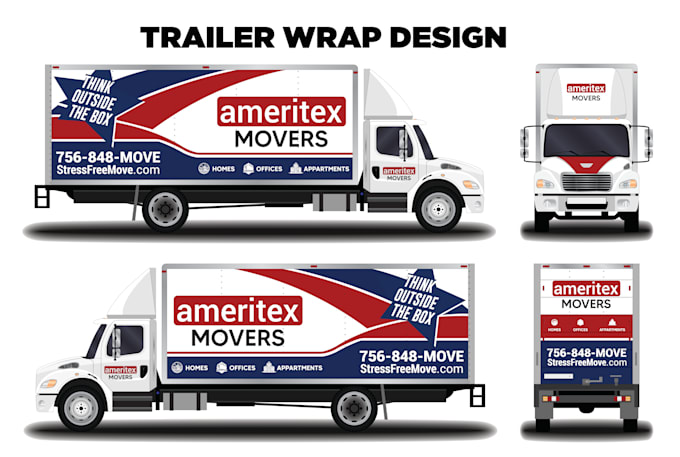 Gig Preview - Create trailer wrap design, truck wrap design, vehicle wrap design, trailer wrap