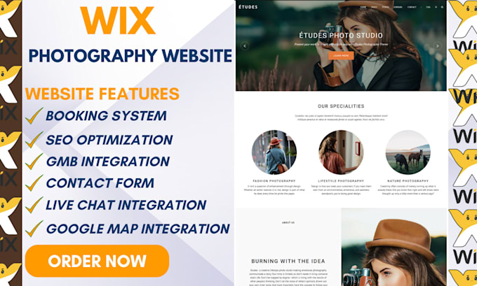 Gig Preview - Design seo optimized wix photography website photographer website drone website