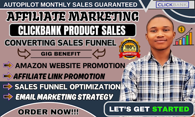 Gig Preview - Do clickbank affiliate marketing sales funnel, affiliate product link promotion