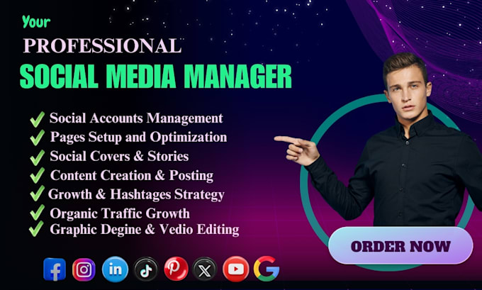 Gig Preview - Be your professional social media marketing manager, content creator