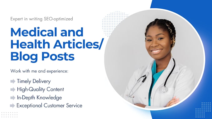 Gig Preview - Write SEO optimized health articles and blog posts