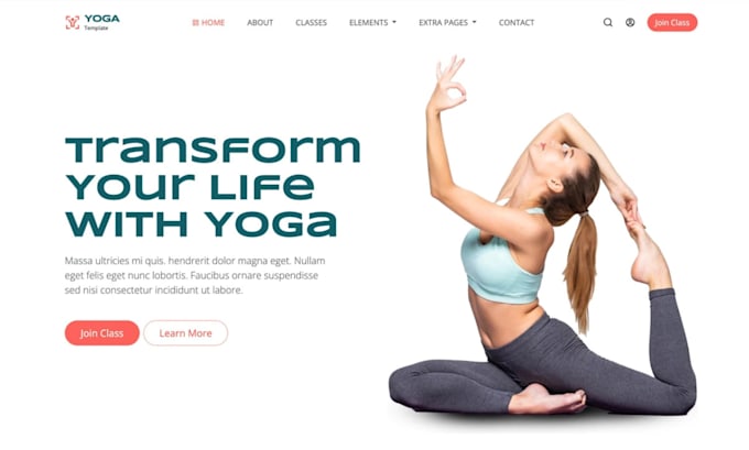 Gig Preview - Design attractive fitness website gym website yoga fitness personal trainer yoga