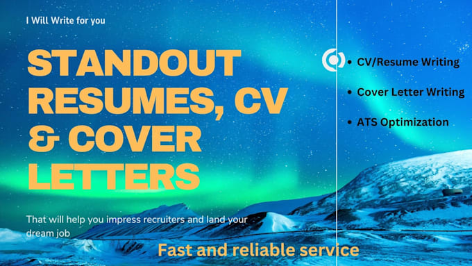 Gig Preview - Write a professional CV, resume and cover letter for you