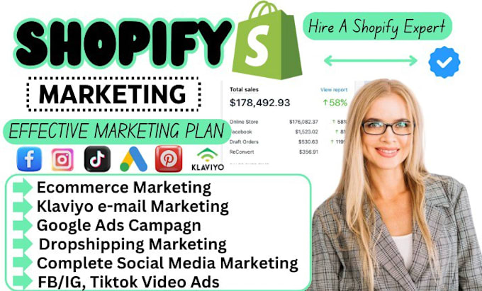 Gig Preview - Boost shopify sales, shopify ecommerce dropsipping marketing, shopify promotion