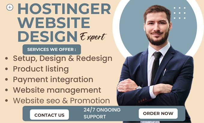 Gig Preview - Setup hostinger website design hostinger website redesign hostinger wordpress