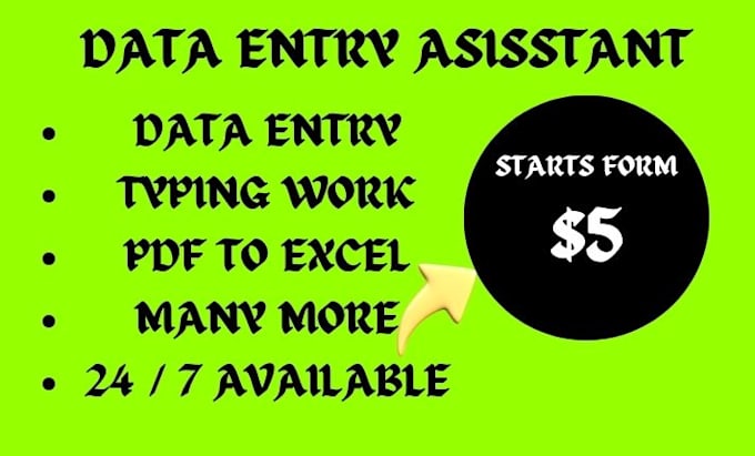 Bestseller - do fast data entry typing job, PDF to word excel, manual copy paste work