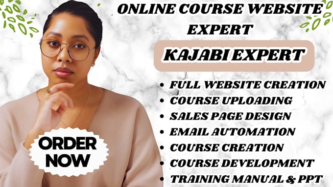 Gig Preview - Kajabi website design kajabi online course sales funnel landing page thinkific