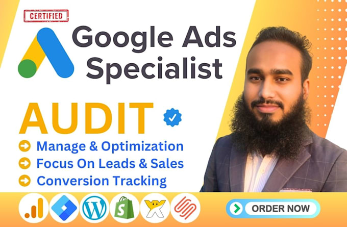 Gig Preview - Google ads audit and optimization adwords search ads PPC campaign SEM specialist