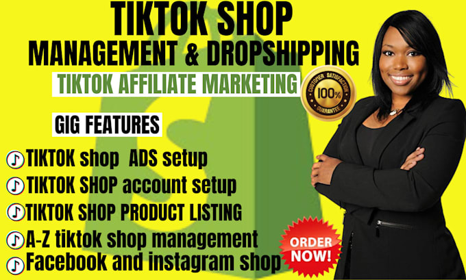 Gig Preview - Manage, setup tiktok shop, tiktok ads and tiktok affiliate marketing, va