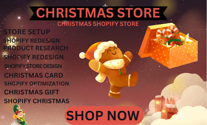 Gig Preview - Setup christmas shopify store,shopify dropshipping or store christmas card sales