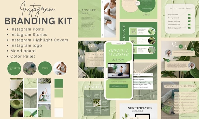 Gig Preview - Do instagram branding kit, logo design with complete brand identity