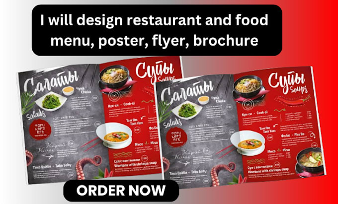 Gig Preview - Design restaurant and food menu, poster, flyer, brochure