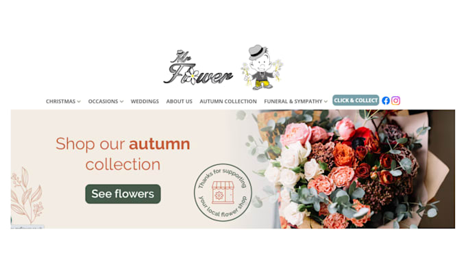 Gig Preview - Design flower shopify store florist website flower shopify dropshipping website