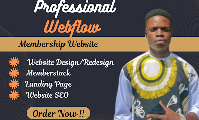 Gig Preview - Design redesign webflow website membership website with memberstack subscription