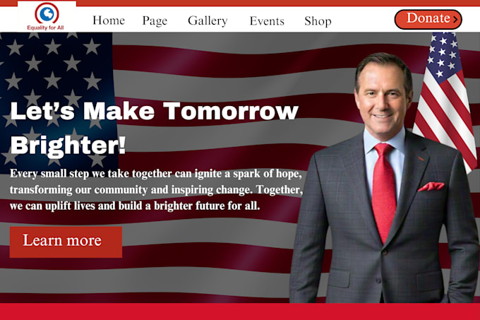 Gig Preview - Political campaign website design election website and political campaign logo