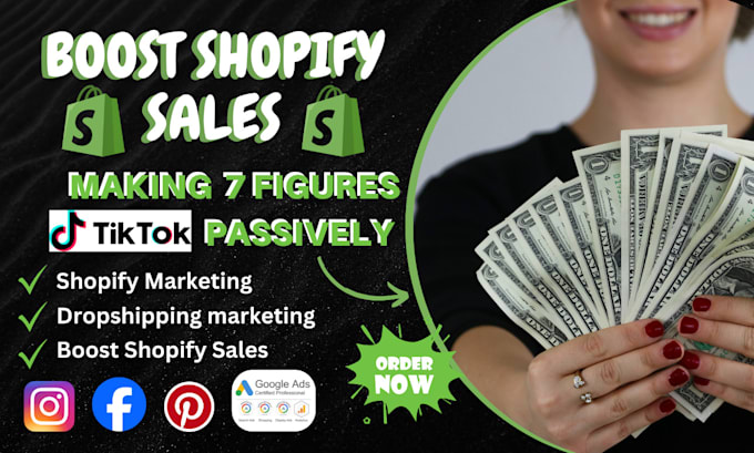 Gig Preview - Boost shopify sales shopify dropshipping ecommerce marketing tiktok shop