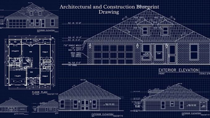 Gig Preview - Draw architectural plan, construction drawing, autocad floorplan, in blueprint