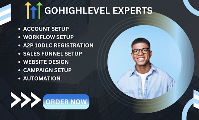 Gig Preview - Design gohighlevel website a2p 10dlc registration landing page automation expert