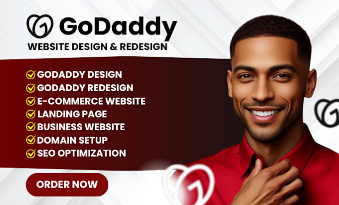 Gig Preview - Do godaddy website design godaddy website redesign develop godaddy website