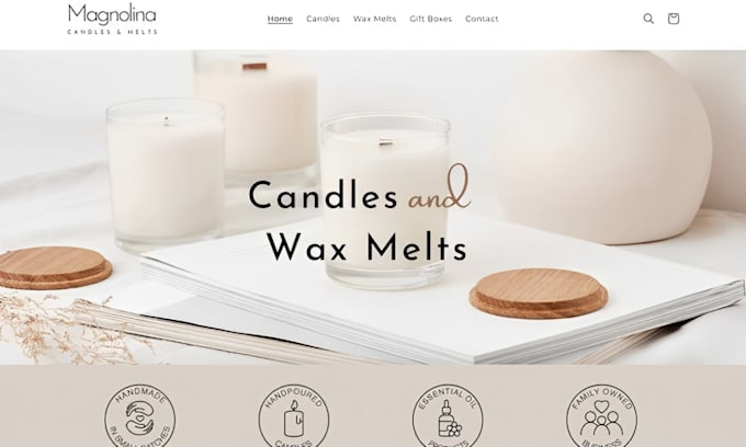 Gig Preview - Design candle shopify store candle website candle store dropshipping store