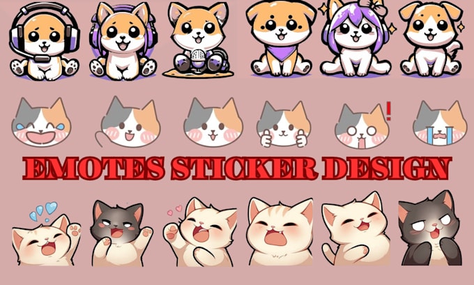 Gig Preview - Draw custom cute emotes sticker telegram discord sticker design pack