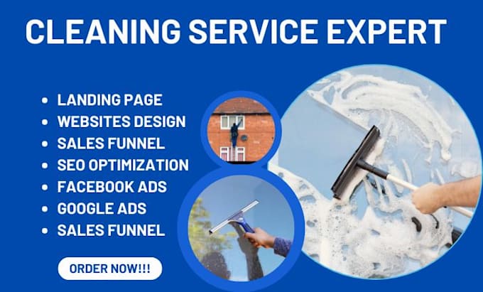 Gig Preview - Gutter cleaning window cleaning cleaning service cleaning website landing