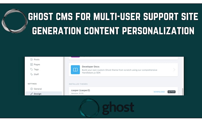 Gig Preview - Setup ghost cms for multiuser support site generation content personalization