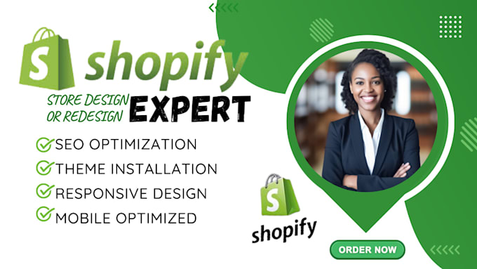 Gig Preview - Shopify store design, redesign, shopify dropshipping store