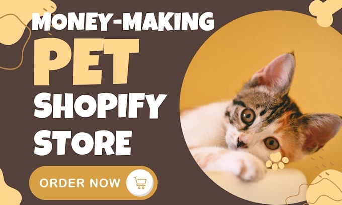 Gig Preview - Design pet shopify store dog pet product dropshipping website cat store pet logo