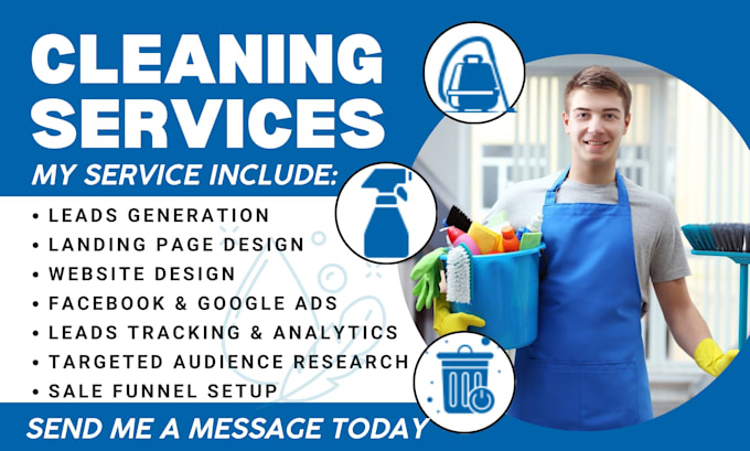 Gig Preview - Cleaning website commercial cleaning landing page wordpress cleaning website