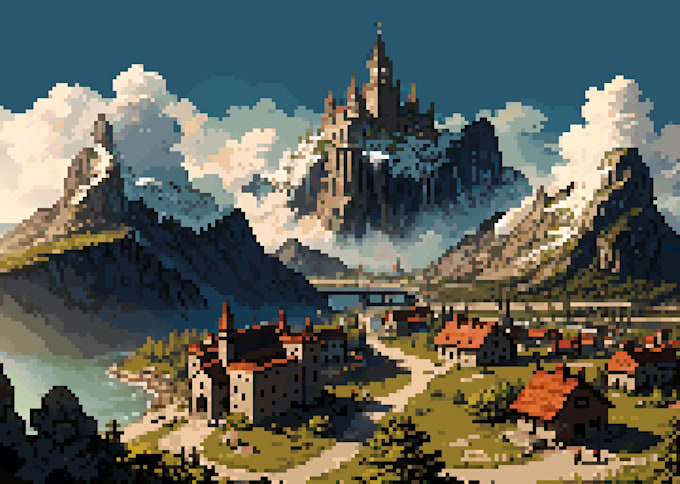 Gig Preview - Make pixel art backgrounds and landscapes