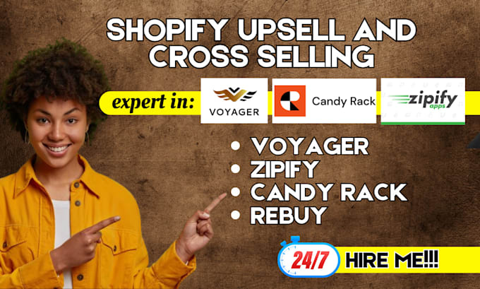 Gig Preview - Setup rebuy voyager discounty candy rack zipify shopify upsell and cross selling