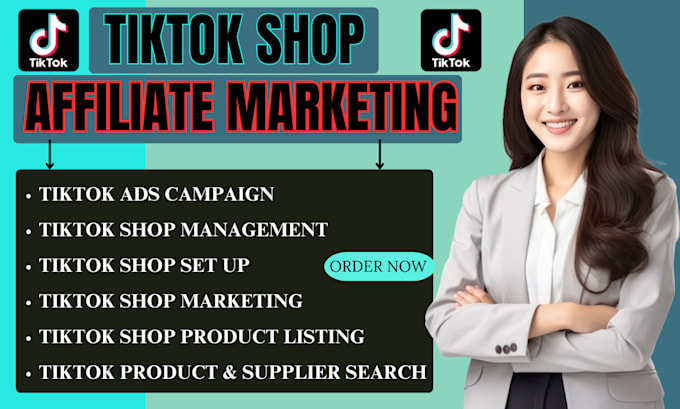 Gig Preview - Setup tiktok shop affiliate marketing shopify dropshipping business supplier