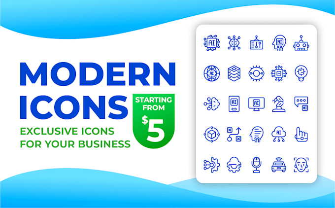 Bestseller - design a modern minimalist icons set for your business