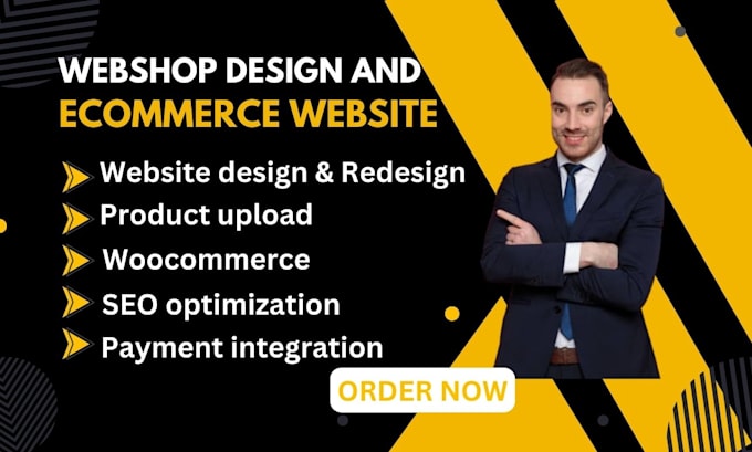 Gig Preview - Build ecommerce website, webshop in squarespace ,wix, shopify, godaddy website